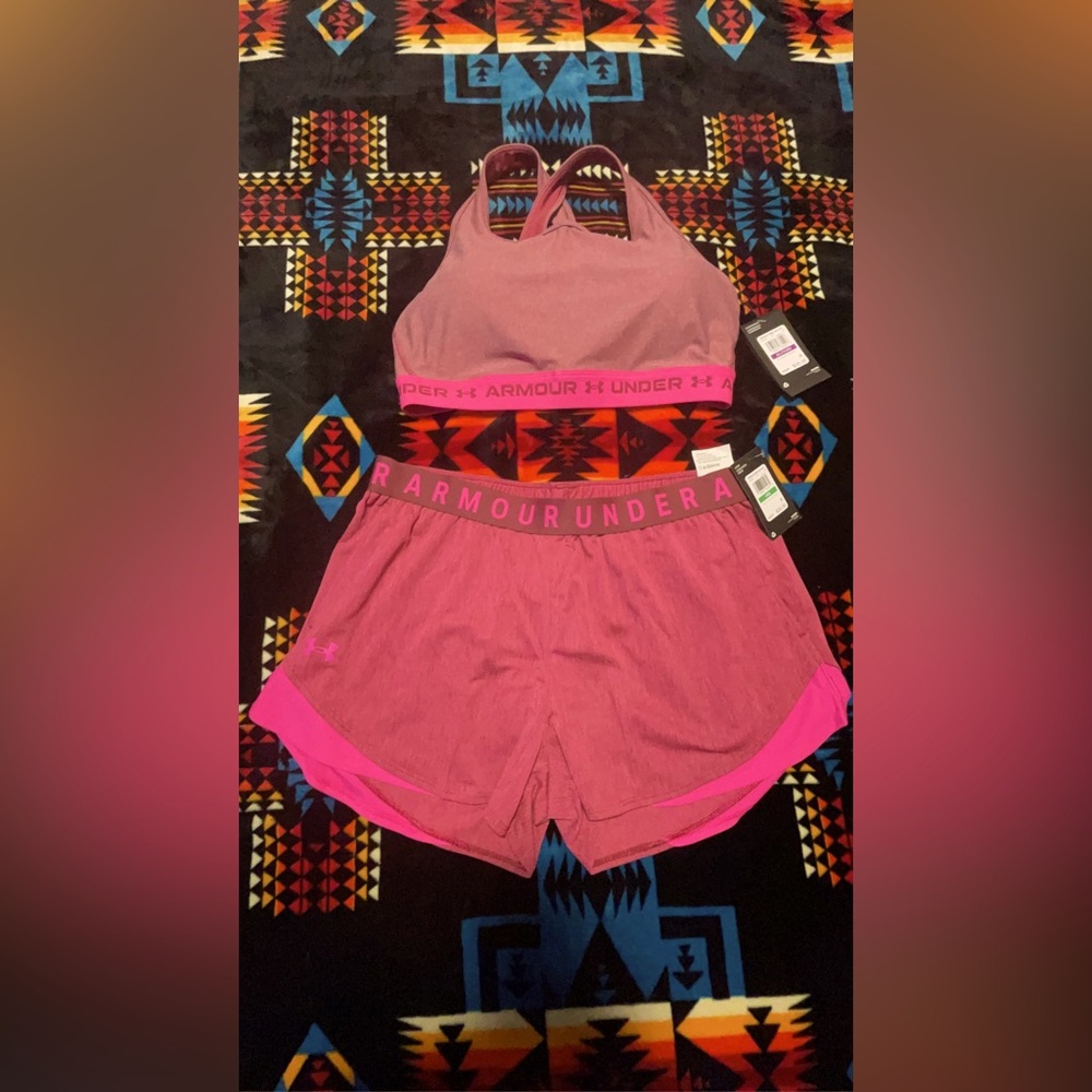 Under Armor Sports Bra and Shorts Set